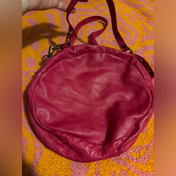 genuine italian leather round crossbody - Picture 2 of 6